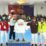 Atlet Ju Jitsu Papua, Frederikus Karubun (tengah) peraih medali emas pada Eksebishi PON XX Papua saat berfoto usai mendapatkan medali emas, Selasa (12/10/2021) lalu di MPCC YPMAK, Timika./ Foto : Evan Soenarie
