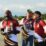 Team Atlet Aeromodeling Papua, Sefnat Marian (kiri) ,David Gunawan pelatih (tengah) dan Nanik Novianti (kanan) saat mengontrol pesawat miniaturnya dalam pertandingan di venue aromodeling SP-5 Timika/ Foto : Lukas Tandilimbong