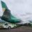 Pesawat cargo Jayawijaya Dirgantara alami insiden saat mendarat di bandara Sentani, Kabupaten Jayapura, Jumat (22/10). 