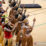 Sejumlah penari membawakan tarian Pangkur Sagu di Istora Papua Bangkit, Kampung Harapan, Kabupaten Jayapura, Papua, Jumat (1/10/2021).