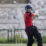 Pemain kriket putra DKI Jakarta M. Anjar Tadarus memukul bola saat melawan tim kriket putra Papua dalam penyisihan kriket grup A Super Eight putra PON Papua di Lapangan Kriket Madya, Kampung Doyo Lama, Kabupaten Jayapura, Papua