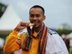 Atlet lompat Jauh Putra NTB Persembahkan Emas Untuk Kelahiran Anaknya
