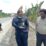 Foto:Hadmarus Waka Anggota Komisi C DPRD Mimika bersama pengawas pekerjaan PT Osato, Sumitro (baju biru) saat monitoring proyek drainase Jalan Petrosea.
