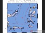 Ilustrasi tangkapan layar gempa bumi mengguncang Barat Daya Ternate, Maluku Utara, Kamis (30/12/2021) pukul 01.09 WIB.