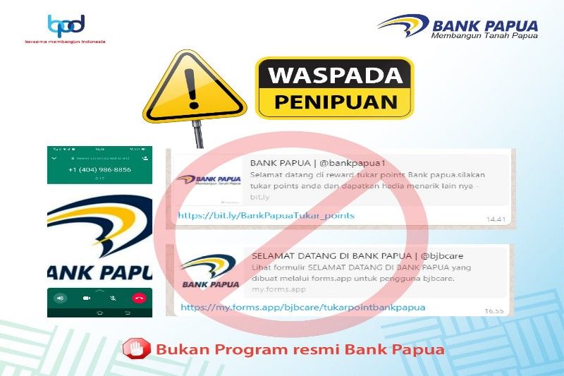 Tangkapan layar flyer Bank Papua yang beredar di grup-grup Whats App