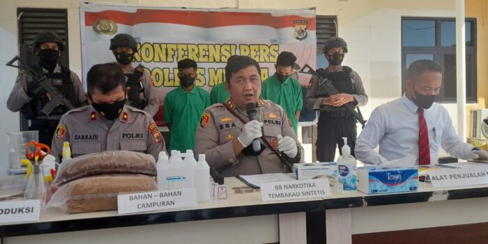 Kapolres : Uang Rp 300 Juta Masuk Rekening Tersangka Produsen Ganja Sintetis di Jln Patimurra