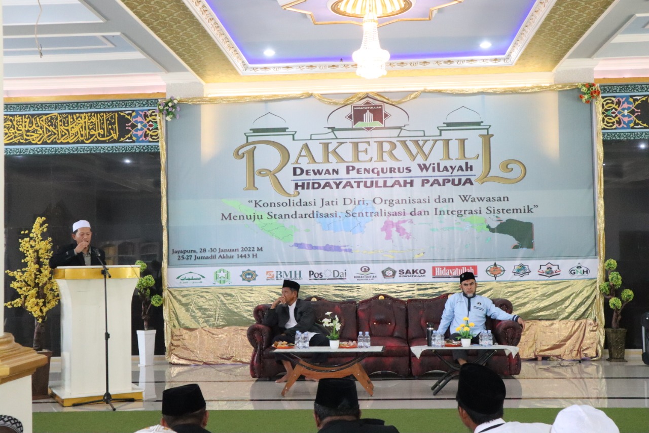 Sekretaris Jendral (Wasekjen), Ustad Abdul Ghaffar Hadi, S.Sos.I.,M.Si saat membuka Rakerwil DPW Hidayatullah Papua Tahun 2022
