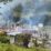 Rumah warga yang menjadi mess karyawan PT. MTT di kampung Wago, Ilaga, Kabupaten Puncak, dibakar KKB