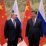 Presiden Rusia Vladimir Putin menghadiri pertemuan dengan Presiden China Xi Jinping di Beijing, China, Jumat (4/2/2022).