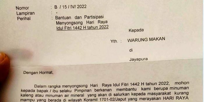 Danramil Jayapura Utara Akhirnya Ditindak Usai Surat Permintaan Bantuan Viral di Media Sosial,Kapendam : Sudah Ditarik