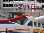 Pesawat milik Pemda Mimika yang terpakir begitu saja di hanggar Bandara Mozes Kilangin sejak dikembalikan PT Asian One Air, 22 September 2021 silam