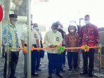 Suasana peresmian pembukaan kembali rute penerbangan Maskapai Garuda Indonesia dari Makassar - Madina (PP) yang digelar di Bandara Internasional Sultan Hasanuddin, Makassar, Selasa (3/5/2022).