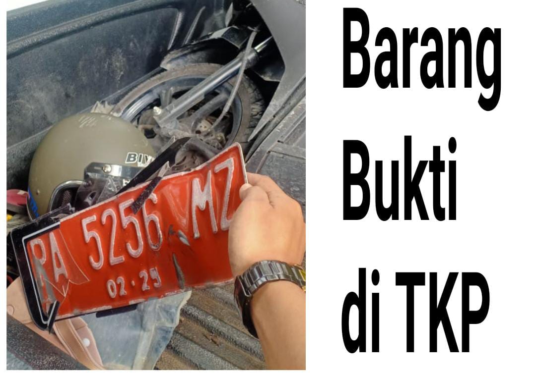 Barang bukti plat nomor yang ditemukan di TKP