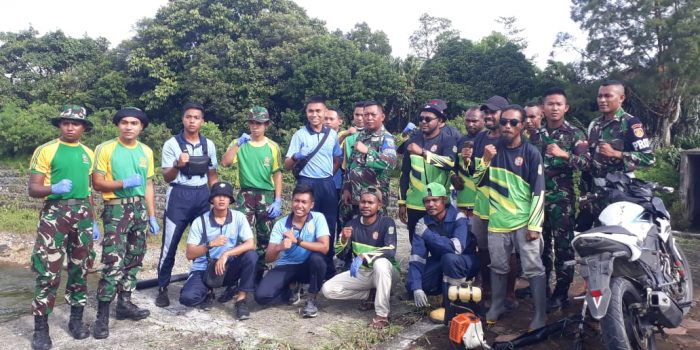 Lanud Yohanis Kapiyau Timika Dukung Program Gerakan Nasional Bersih Sungai Seluruh Indonesia