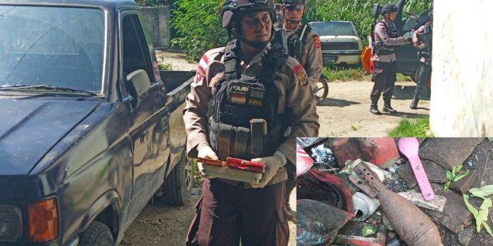 Polisi Evakuasi Temuan Bom Jenis Mortil di Kampchina Abepura