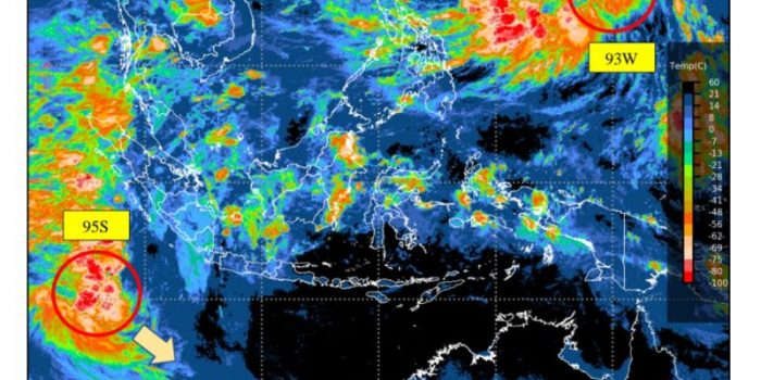 24 Jam Kedepan, Dampak Dua Bibit Siklon, Gelombang di Laut Papua Hingga 2,5 Meter dan Potensi Hujan Lebat