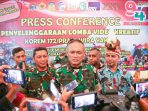 Foto: HSB Danrem 172/PWY Brigjen TNI JO Sembiring saat menyampaikan keterangan pers terkait lomba video dalam rangka Hari Sumpah Pemuda 2022.