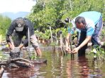 HUT Humas Polri ke-71, Bid Humas Polda Papua Tanam 500 Mangrove di Pesisir Pantai Holtekamp Cibey Jayapura