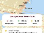 Rabu Pagi Jayapura Diterjang Gempa 4,2 Magnitudo, Tercatat Terjadi 271 Kali Gempa Susulan