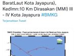 Ditengah Waktu Sholat Jumat, Warga Jayapura Kembali “Digoyang” Gempa 4,1 Magnitudo