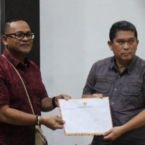 Pj Bupati Mappi Terima Kunker Pj. Sekda Provinsi Papua Selatan, Serahkan Surat Gubernur Tentang Relokasi PNS