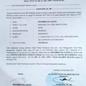 Aneh, Istri Meninggal Saat Suami Masih Berumur 7 Tahun, Laporan Dugaan Pemalsuan Surat Mandeg di Polda Sulawesi Selatan