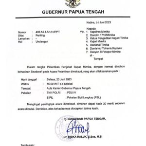 Pj Sekda Papua Tengah dari Kemendagri Mestinya Paham Hukum, PJ Gubernur Papua Tengah Diminta Tidak Gegabah Lantik Pj Bupati Mimika