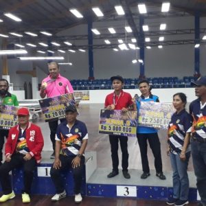 9 Ball Open Tournament Biliar Resmi Ditutup, Rocky Pattinama Sabet Juara Satu Kategori Umum