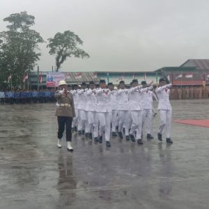Diguyur Hujan, Upacara Pengibaran Bendera HUT ke-78 Kemerdekaan RI di Asmat Berjalan Lancar dan Aman