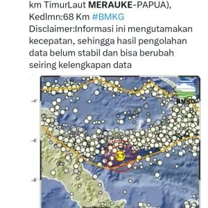 Dinihari Tadi, Gempa 5,7 Magnitudo Buat Panik Warga Merauke