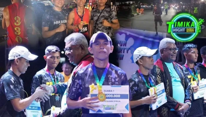 Sabet Juara Satu Timika Night Run 2024, Dansatgas Yonif 330 Tri Dharma Apresiasi Praka Nurdin Lahaya