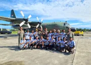 Pesawat Hercules TNI AU Dukung Transportasi Udara Atlet Papua Pegunungan dari Timika Menuju Wamena