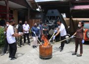 Polres Jayapura Musnahkan Hampir 9 Kilogram Ganja Sitaan dari Bandara Sentani