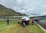 Pesawat Alda Air Alami Insiden Pecah Ban di Bandara Mulia Puncak Jaya