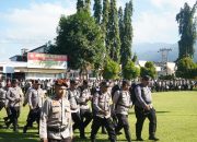 Puluhan Personel Brimob Disiagakan di TPS Sangat Rawan Pada PSU Pilkada Gubernur di Kabupaten Jayapura