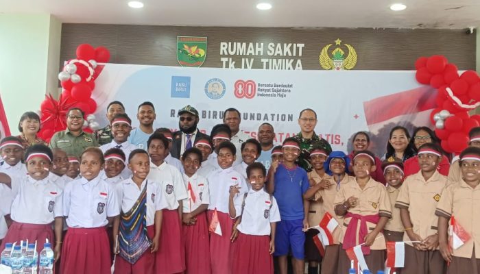 Yayasan Rabu Biru Semarakkan HUT RI ke-80 di Mimika, Sehatkan Anak Negeri Kuatkan Ibu Pertiwi